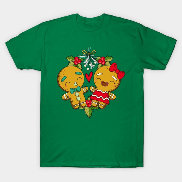 Mistletoe Gingerbread Christmas Reef T-Shirt by Nova5